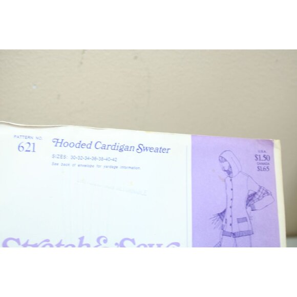 Stretch & Sew Cardigan Sweater Pattern Vintage 1976 92958 Size 30 -42 UNCUT - Picture 3 of 4